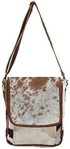 The Sidekick Genuine Hair-On Hide Leather Trim Messenger Bag