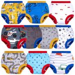 BIG ELEPHANT Toddler Potty Training Pants Baby Boys Cotton Underwear 10 Pack, 3T