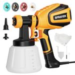 VONFORN Paint Sprayer, 700W HVLP Spray Gun with Cleaning & Blowing Joints, 4 Nozzles and 3 Patterns, Easy to Clean, for Furniture, Cabinets, Fence, Walls, Door, Garden Chairs etc. VF803