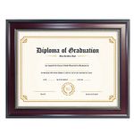 GraduatePro Degree Certificate Frames 8.5x11 Wood Diploma with Mount 8x10 inch Glass Wall Hanging Tabletop University Graduation