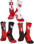 Bingfone 3 Pairs Basketball Socks,Compression Socks,Athletic Socks,Sport Socks for Men & Women,Running,Climbing, M-23, Medium-Large