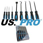 US PRO 9pc Heavy Duty Pick Scraper & Hook Set 5035, Black/Blue