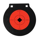 Birchwood Casey World of Targets Shooting Hunting Sports Competition AR500 Steel Double Hole 3/8" Gong Target, Matte Black, 6 ", 6 INCH