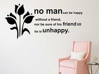 Wallstick Friendship Quotes with Flowers wallstickers (Vinyl 110 cm x 55 cm)