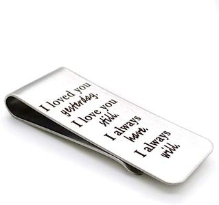 I Love You Silver Stainless Steel Money Clip for Husband Boyfriend Spouse