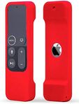 TOKERSE Silicone Case Compatible with Apple TV 4K/HD Siri Remote (1st Gen) - Anti-Slip Shock Proof Soft Remote Cover Case Compatible with Apple TV 4K 5th 4th Gen Siri Remote Controller - Red