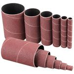 Shineboc Spindle Sander Sleeves for Spindle Sander 80 Grit Sandpaper, 115mm Length, 6 Different Diameters 1/2 in., 3/4 in., 1 in., 1-1/2 in., 2 in. and 3 in