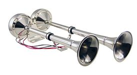 Pactrade Marine Boat Stainless Steel Electric Dual Trumpet Horn Complete Set 12V-150db for Pontoon RV Car Truck Boat