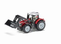 siku 1484, Massey-Ferguson with Front Loader, Metal/Plastic, Red/Black, Movable front loader