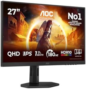 AOC Q27G4XF 27 Zoll WQHD Gaming Monitor, 180Hz, Fast IPS Panel, 1ms GtG, Adaptive Sync, HDR10, G-Sync Compatible, Höhenverstellung,(2560x1440 HDMI 1x 2.0 DP 1x 1.4) Schwarz