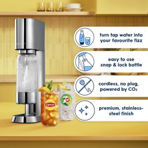 SodaStream Ensō Sparkling Water Maker – Stainless Steel, 1L BPA-Free Bottle