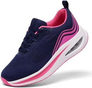 Trainers for Women Running Shoes Ladies Arch Support Memory Foam Plantar Fasciitis Orthopedic Shoes Lace Up Non Slip Breathable Tennis Shoes Navy UK 4