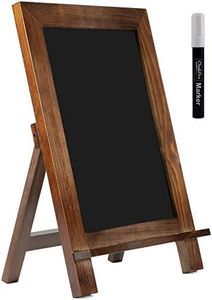 ChalkPro Wooden Framed Standing Chalkboard Sign + Includes White Chalk Marker | Magnetic Non-Porous Memo Board | Rustic Décor for Kitchen, Home, Bar, Countertop, Wedding, Café, Party, and Restaurant Rustic Brown