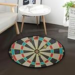 Mnsruu Vintage Hitting Target Dart Round Area Rug for Living Room Bedroom 3' Diameter(92 cm)