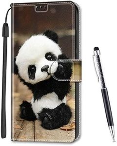 MadBee Funda Compatible con iPhone 6S Plus/iPhone 6 Plus 5,5 Pulgadas, Cuerpo Completo Patrón Flip Caso Tapa Cartera Soporte Plegable Función Ranuras Tarjetas Caja Cubierta Carcasa (Panda)