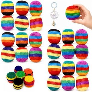SIJEAS Knitted Hacky Sack Ball – Large Sack for Adults, Soft & Durable Footbag for Kicking, Tossing, and Hours of Fun (24PC)