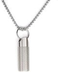 Haxtec Small Pill Box Titanium Pill Fob Necklace Nitro Mini Waterproof Pill Holder Lightweight Survival Case Keychain Pill Bottle for Purse Men & Women (TC10-Ti)