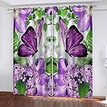 Photo 3D Blackout Curtains Purple B