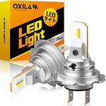 OXILAM H7 LED Bulbs, CSP LED Chips 6500K Cool White, 1:1 Mini Size No Adapter Required, All-in-One Conversion Kit for Car Lights Bulb Replacement, Pack of 2