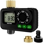 RESTMO Sprinkler Timer for Outdoor Hose Faucet, Up to 11h59m Programmable Watering Timer for Soaker Hose, Filling, Misting with Brass Inlet & Large Dial, Rain Delay/Manual/Automatic Irrigation System