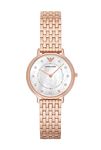 Emporio Armani Stainless Steel Analog Mother of Pearl Dial Women Watch-Ar11006, Rose Gold Band