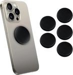Shungite World Authentic Shungite Sticker for Phone Case Tablet Laptop Computer - Round Dot Healing Energy Shungite Stones Protection Plate with Carbon Fullerenes 5 Pack (Polished, 20 mm / 0.78")