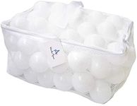 Wonder Space Soft Pit Balls, Chemical-Free Crush Proof Plastic Ocean Ball, BPA Free with No Smell, Safe for Toddler Ball Pit/Kiddie Pool/Indoor Baby Playpen, Pack of 100 (Pure - White)