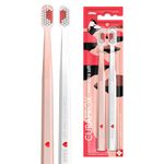 Curaprox Manual Toothbrush – Love Edition 2025 | Ultra-Soft for Sensitive Teeth and Gums | 2-Pieces, White and Pink | Made in Switzerland