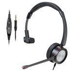 MKJ 3.5mm Phone Headset with Noise Cancelling Microphone Corded Cell Phone Headset with Volume Control 3.5mm Headphone for Smartphones Laptops Tablets PC