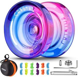 Yoyo Responsive pour Enfants Yoyo K2 Cristal Rose Violet Double Purpose Yoyo pour débutants, Trick Yoyo Professional Yoyo Ball avec kit de roulement Yoyo