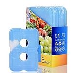 Cold Ice Pack Brick Reusable Long Lasting Cool Slim Thin Freezer Pack Cooler for Lunch Boxes Bag(200g,Set of 5)