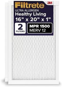 Filtrete AC Furnace Air Filter, MERV 12, MPR 1500, CERTIFIED asthma & allergy friendly, 3 Month Pleated 2.54 cm Electrostatic Air Cleaning Filter, 2-Pack (40,6 x 50,8 x 2,5 cm)