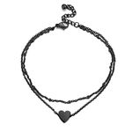 PROSTEEL Anklet Bracelet Stainless Steel Black Heart Anklets Ankle Bracelets for Women