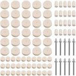 Hilitchi 90pcs Felt Polishing Pad Buff Clean wheels & Point Mandrel Buff Kit for Dremel Rotary Tools