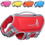 VIVAGLORY Lightweight Dog Life Jacket, Pet Life Preserver Life Vest Skin-Friendly Neoprene for Puppy Small Dogs with D-ring and Quick Release Buckle, Red