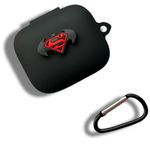 Kapture Soft Silicone Case Compatible with Oneplus Buds 3 Cover, oneplus Buds 3 case Cover with Hook, oneplus Earbuds 3 case Cover with Silicone 360° Protection Dust-Proof Shockproof (Superman)