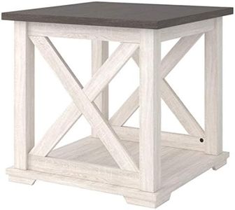 SIGNATURE DESIGN BY ASHLEY End Table, Engineered Wood, White, W x 24" D x 23" H