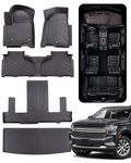 Cotaza for Chevrolet Tahoe Floor Mats 2024 2023 2022 2021 (Bucket Seat) All Weather Rubber for Chevy Tahoe Floor Mats for GMC Yukon Floor Mats Trunk Mat 2021-2024 for Tahoe Floor Mats Accessories