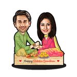 Foto Factory Gifts caricature personalized gifts for Brother Sister on Raksha Bandhan Rakhi (wooden_8 inch x 5 inch) R005