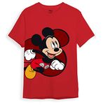 minicult Mickey Mouse Family Regular Fit Character Printed Tshirt for Boys and Girls(Pack of 1)(Red1)(13-14 Years)