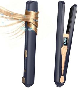 Cordless Hair Straighteners and Curler 2 in 1, 9600 mAh Rechargeable Travel Portable Straightener, Flat Iron Curling Wand with 20 Million Negative Ions, 6 Temperature Adjustable