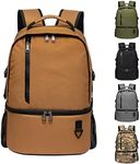 TUGUAN Insulated Cooler Backpack 38/42 Cans Double Deck Leakproof Lightweight Soft Lunch Backpack Small Cooler Bag Beach Picnic, Brown