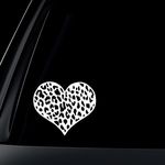 Leopard Print Heart Car Decal/Sticker - White by World Design