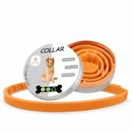 VANDITA'S Flea and Tick Collar for Dogs & Cats | Long-Lasting Protection Up to 8 Months | Waterproof Adjustable Pet Collar | Kills Fleas, Ticks, Larvae & Eggs | Safe for Puppies & Kittens (Orange)