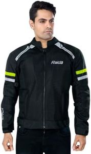 Raida Tourer Motorcycle Jacket | Level 2 Armors | Lightweight | Abrasion resistance. (IN, Alpha, L, Hi-viz/Black)