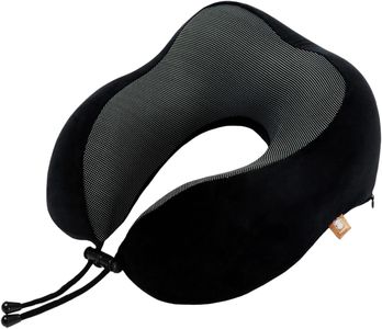 Makimoo Memory Foam Travel Neck Pillow – 360° Support, Black with Bag
