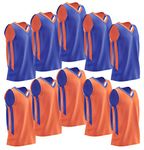 Liberty Imports 10 Pack - Reversible Men's Mesh Performance Athletic Basketball Jerseys - Adult Team Sports Bulk (Blue/Orange)