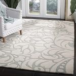 AEARTH HOME CARPET Handmade Geometric and Modernd Handmade Tufted Woolen Carpet for Living Room Bedroom and Hall Size 5 x 7 Feet Color Persian Grey & Ivory