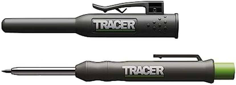 TRACER Deep Hole Construction Pencil with TRACER Site Holster (120mm, Extendable 2B Construction Pencil with Inbuilt Sharpener)