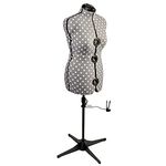 Sewing Online Adjustable Dressmakers Dummy, in Grey Polka Dot with Hem Marker, Dress Form Sizes 16 to 20 - Pin, Measure, Fit and Display your Clothes on this Tailors Dummy - 5916B